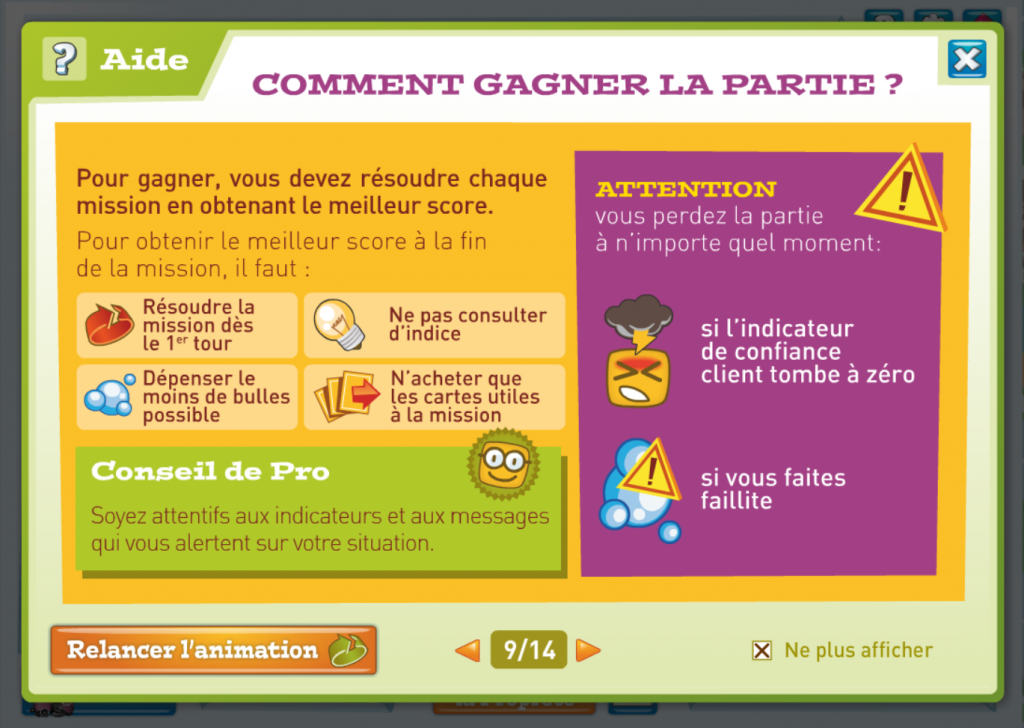 Orientation proprete - serious game - comment-gagner - la manane, agence de com pédagogique crossmedia