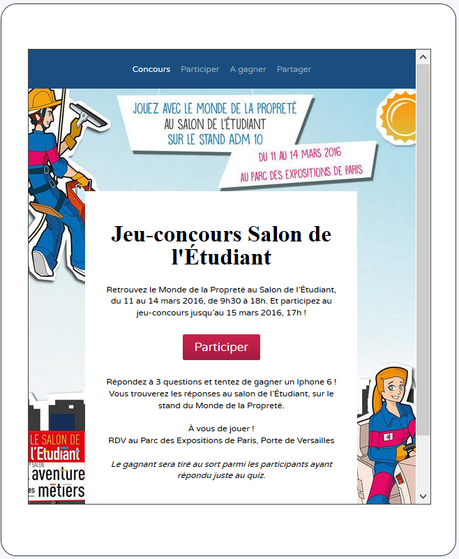 concours salon-etudiant - facebook Monde de la propreté - La Manane, l'agence de com pédagogique crossmedia