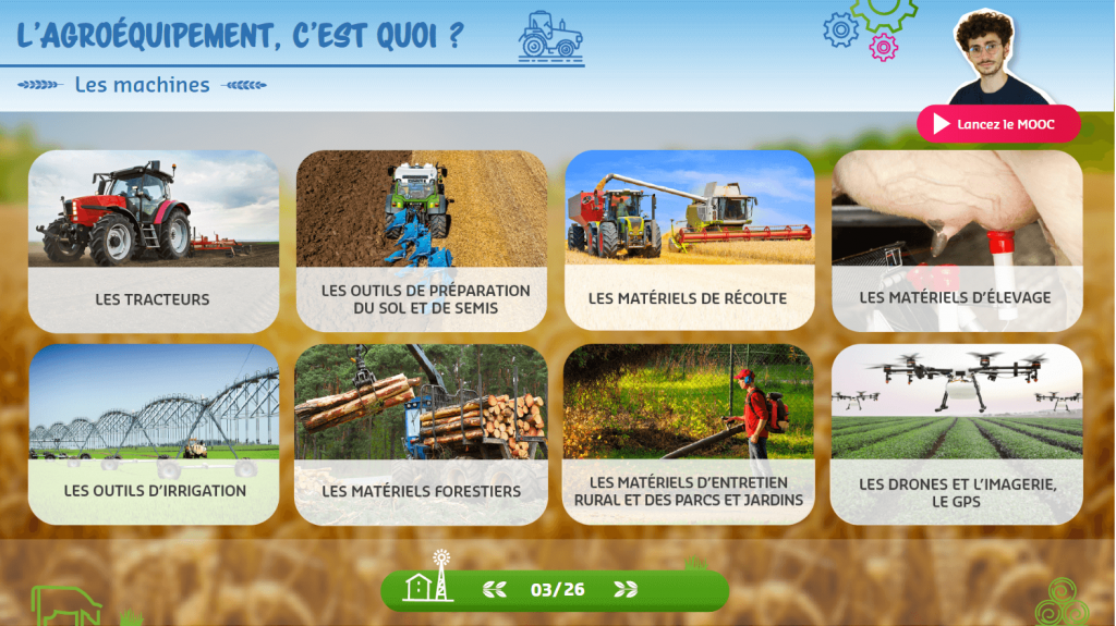 Agroéquipement - les machines - la manane agence de communication pédagogique crossmedia