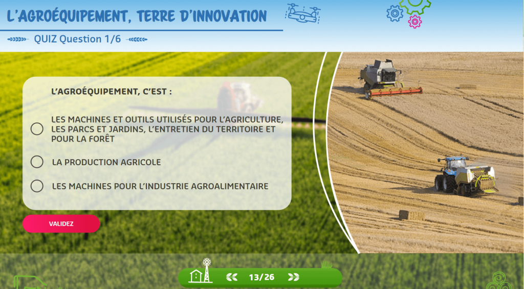 Agroéquipement - quiz- la manane agence de communication pédagogique crossmedia