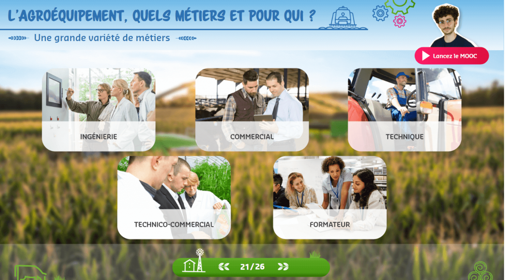 Agroéquipement - variete de métiers- la manane agence de communication pédagogique crossmedia