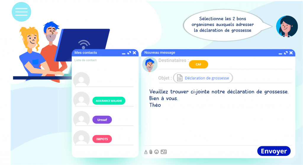 JEU URSSAF 1ER ENFANT EXO- LA MANANE COMMUNICATION PEDAGOGIQUE CROSSMEDIA