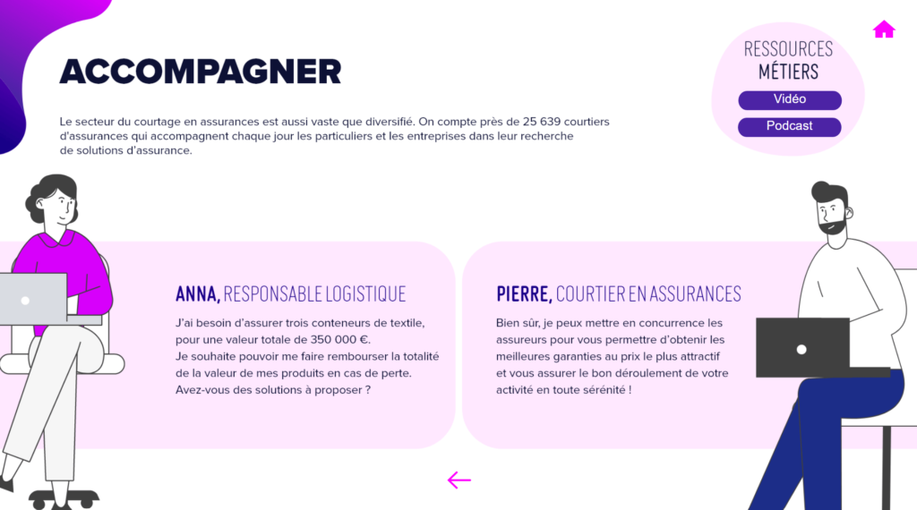 accompagner - courtage assurance - la manane agence de communication pédagogique crossmedia